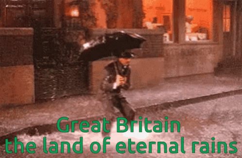 Man With Umbrella Great Britain Land of Eternal Rains