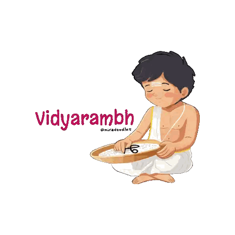 Man With Vidyarambh Sign