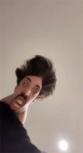 Man With Weirdo Face Filter GIF