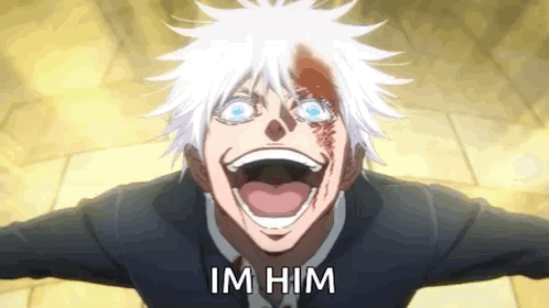 Man with White Hair and Blue Eyes Screaming