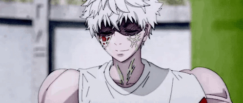 Man With White Hair Red Eyes White Shirt Sunglasses GIF