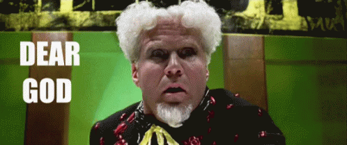 Man with White Hair Saying Dear God
