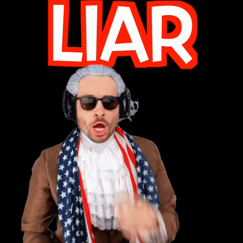 Man with Wig and Sunglasses Says Liar