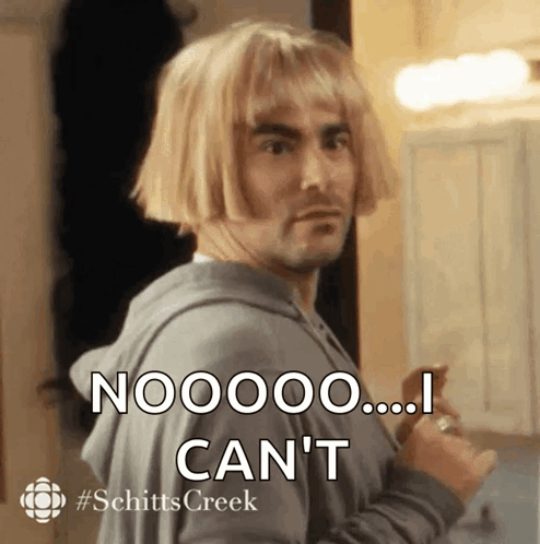 Man With Wig Saying Nooooo I Can't