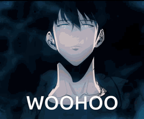 Man With Woohoo Text GIF
