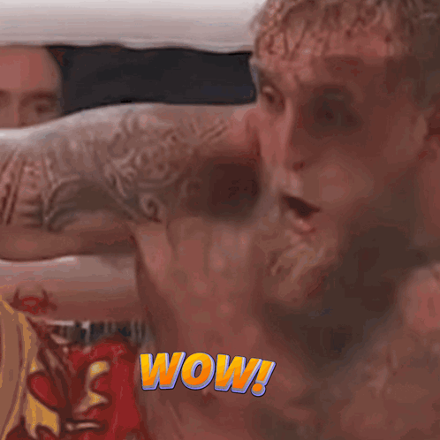 Man with Wow Tattoo on Chest