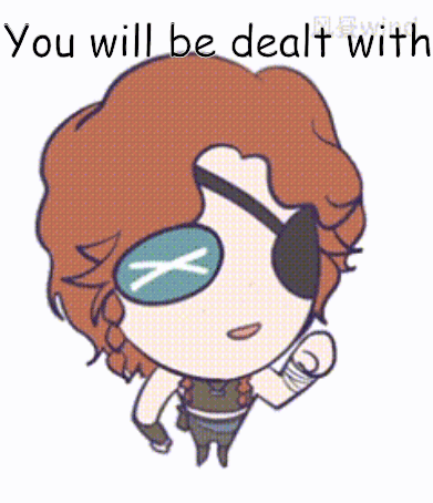 Man With X on Eye Saying You Will Be Dealt With