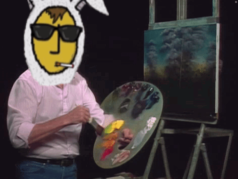 Man with Yellow Face Holding Palette