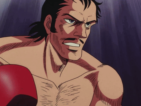 Man Without Shirt Boxing Gloves Mustache GIF