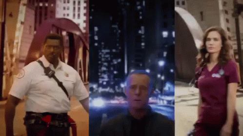 Man, Woman, And Man In Suit Standing Together GIF