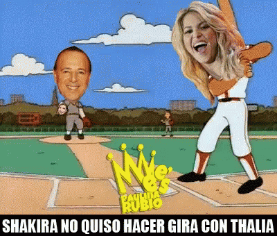 Man Woman Baseball Field Shakira No Quiso Hacer Gira Con Thalia GIF
