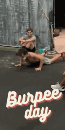 Man Working Out Burpee Day Exercise GIF