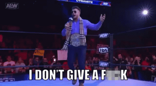 Man Wrestling Ring Says I Don't Give F-k