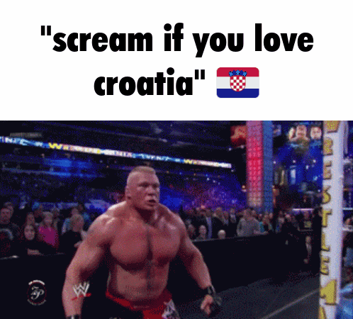 Man Wrestling Ring Scream If You Love Croatia GIF