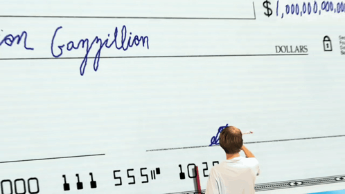 Man Writing Check Fred One Bajillion Gangjellon