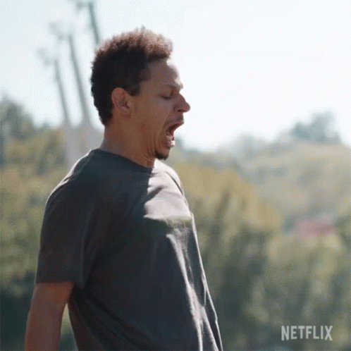 Man Yawning With Netflix Logo