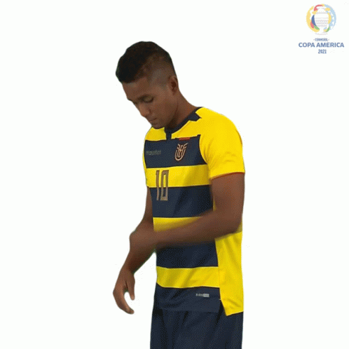 Man Yellow Blue Jersey Number 10 Arms Crossed
