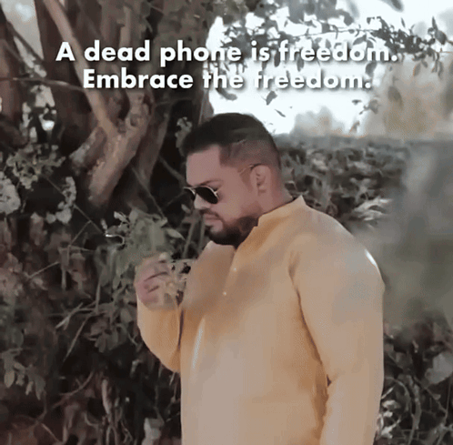 Man Yellow Shirt Dead Phone Is Freedom