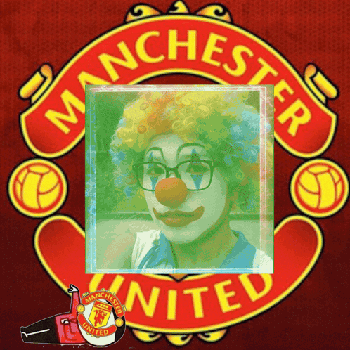 Manchester United Logo With Clown GIF