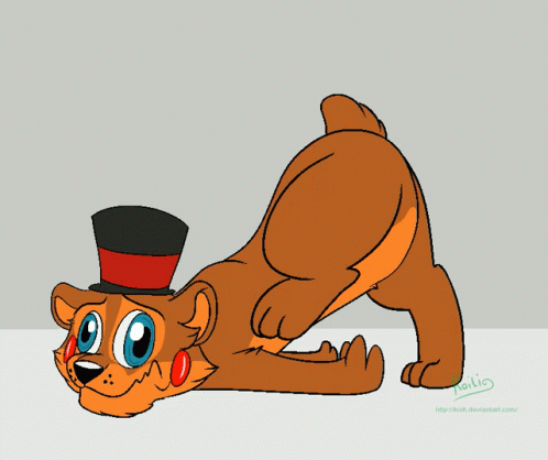 Mangle Fox Walking Down GIF