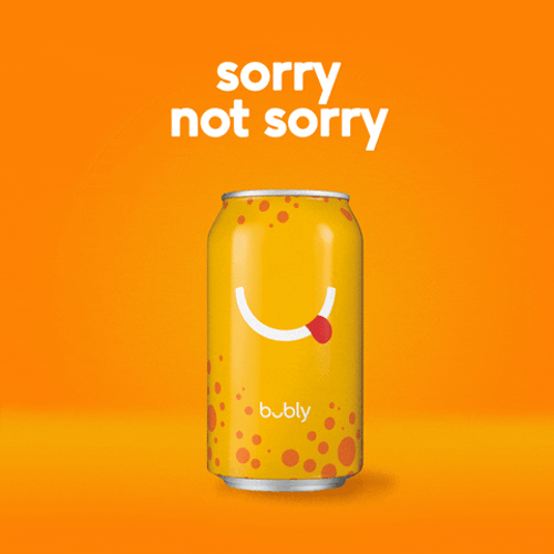 Mango Bubbly Sparkling Water Sorry Not Sorry Yellow GIF