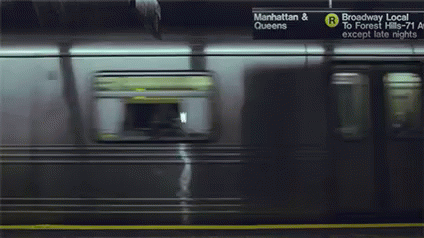 Manhattan and Queens Subway Going to Broadway