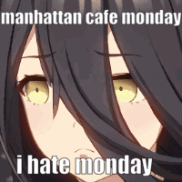 Manhattan Cafe Monday Meme Girl With Long Black Hair GIF