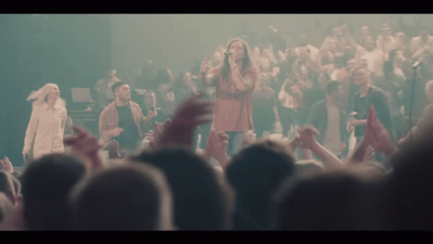 Many People Praise The Song Of Worship GIF