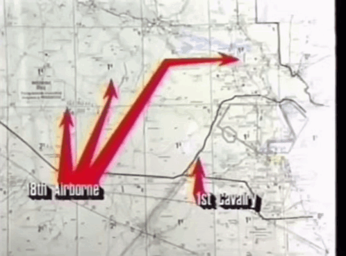 Map 18th Airborne and 1st Cavalry