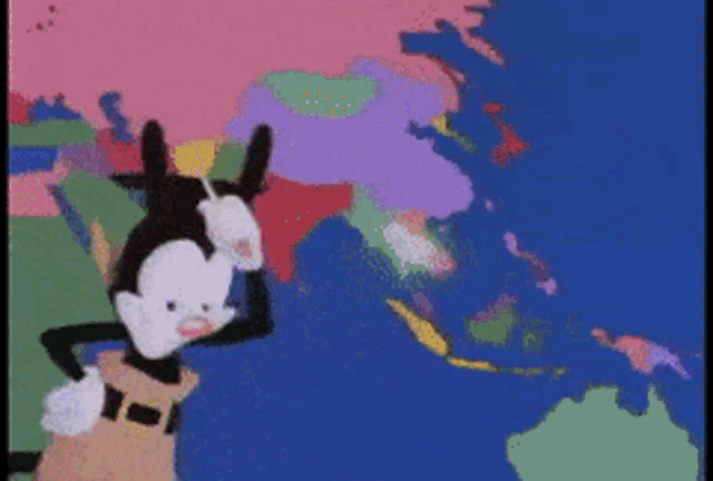 Map Happy Pointing Yakko's World GIF