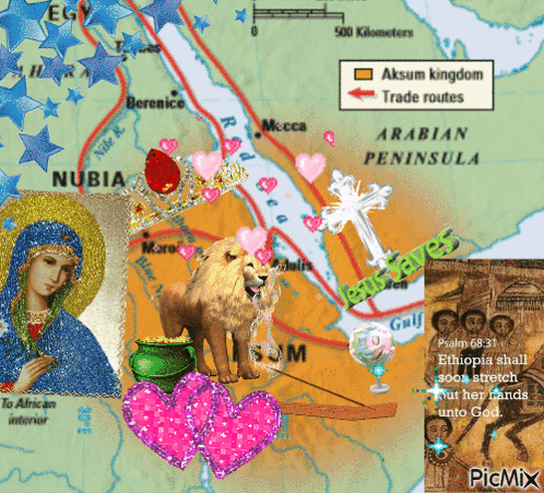 Map Of Arabian Peninsula With Lion GIF