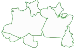 Map of Country with Green Outline