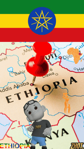 Map Of Ethiopia With Red Pin GIF