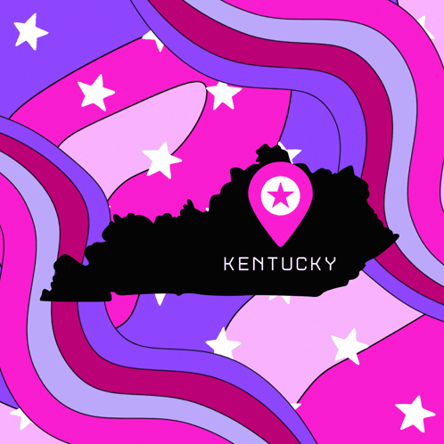 Map Of Kentucky With Pink Star GIF