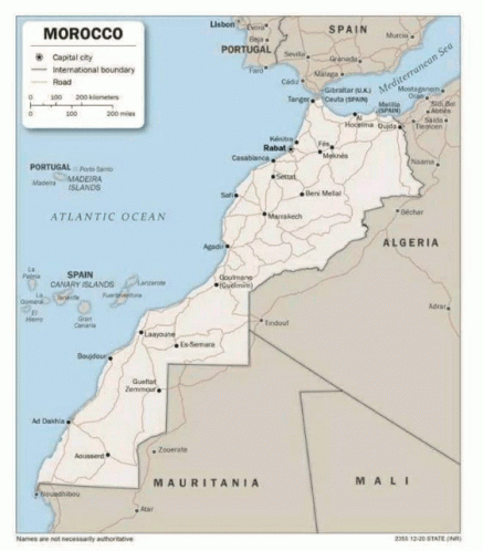 Map Of Kingdom Of Morocco Capital City GIF