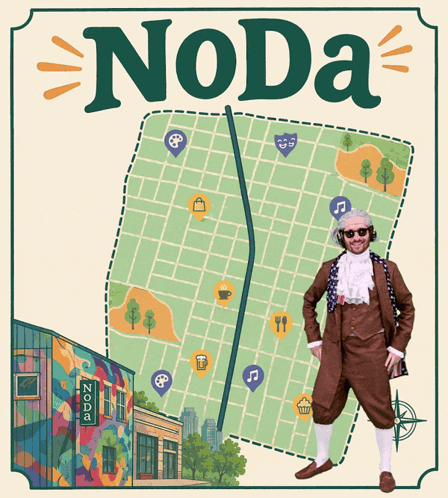 Map of Noda With Man in Costume