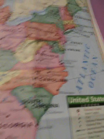 Map of United States Showing North Carolina