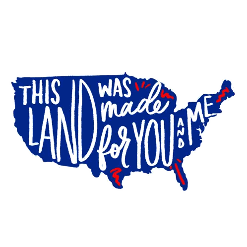 Map of United States with This Land Was Made For You