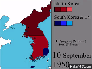 Map Showing North Korea South Korea and UN