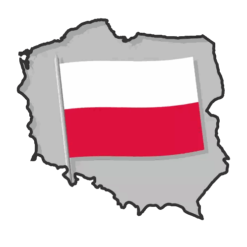 Map With Red, White, And Blue Flag