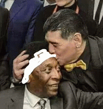 Maradona Kiss Pele On Forehead GIF
