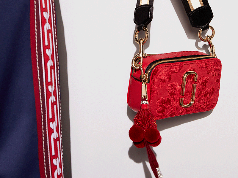 Marc Jacobs Red Embroidered Snapshot GIF