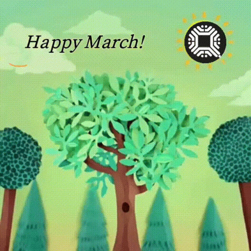Greenery Happy March GIF