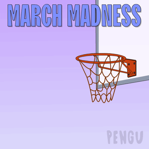 March Madness Poster With Basketball Hoop