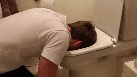 Marcus Butler Head Inside Toilet Puking GIF