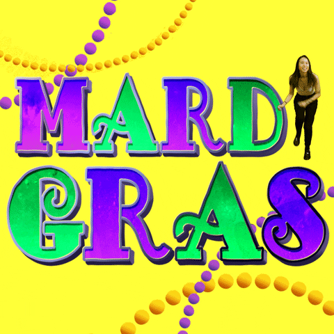 Mardi Gras Dancing Typography GIF