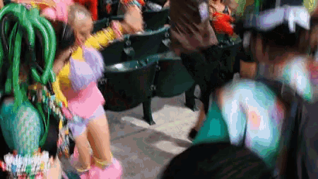Mardi Gras Group Circle Dance GIF