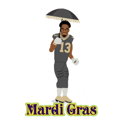 Mardi Gras Michael Thomas Cartoon GIF
