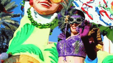 Mardi Gras Parade Blowing Kisses GIF