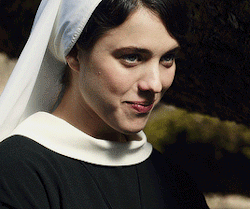 Margaret Qualley Laughing Sister Cathleen Harris Novitiate GIF